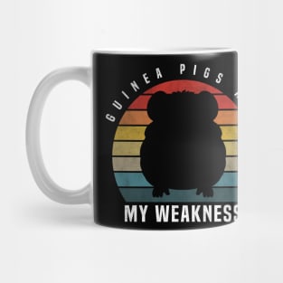 Guinea Pigs Are My Weakness, Funny Retro Vintage Guinea Pig Design Mug